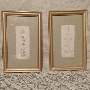 ⚜️ Gold Framed Botanical Art Set - Artist Signed- 2002